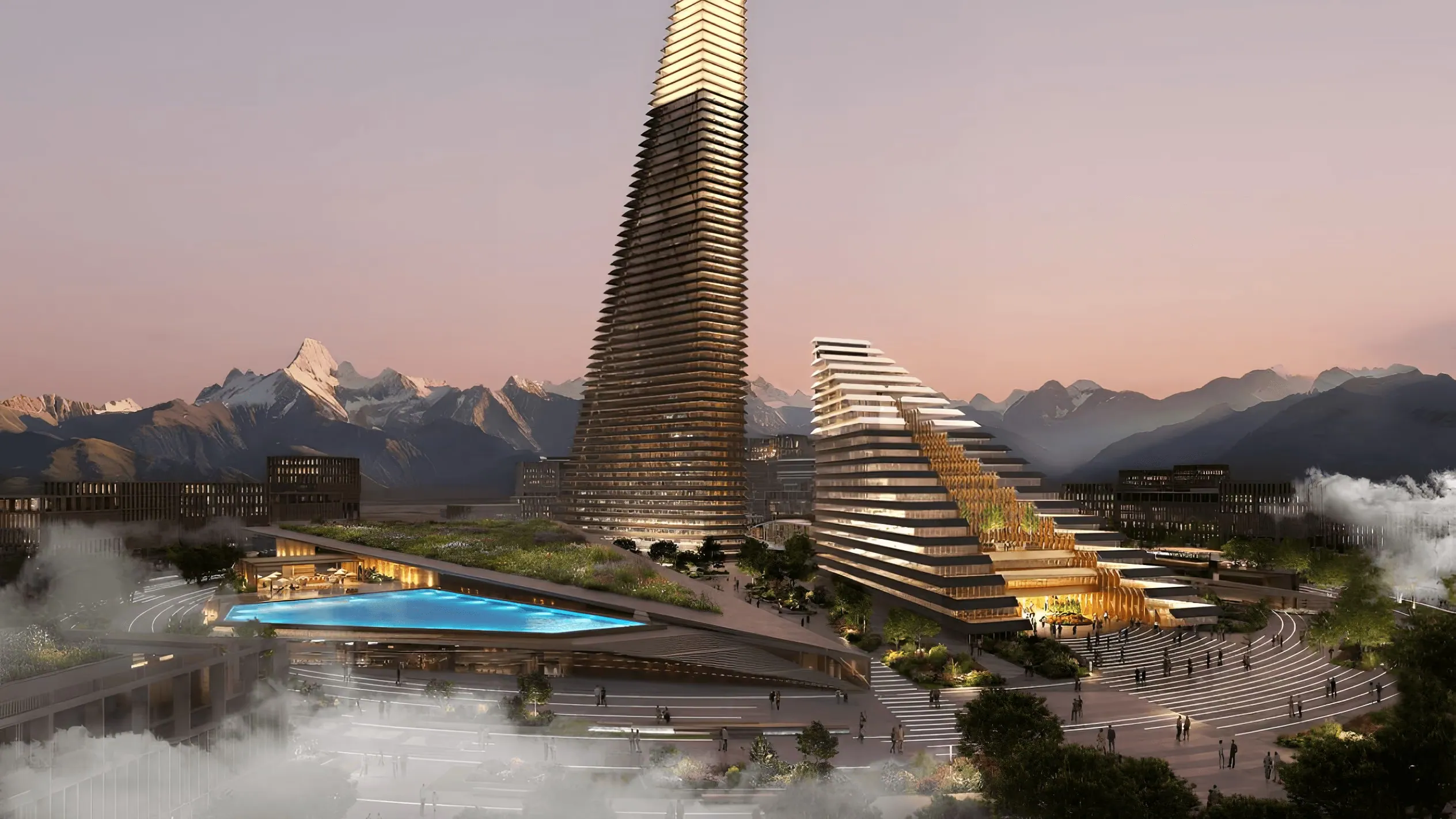 Визуализация небоскреба Iconic Complex в Gate District